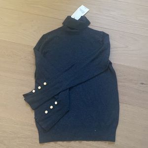 Zara Knit Charcoal Gray Turtle Neck Sweater